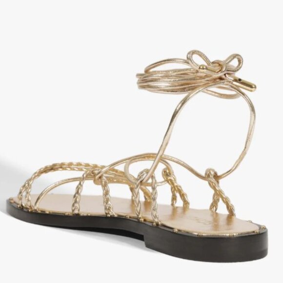 NEW Schutz Antonia Wrap Metallic Sandal in Gold Platina Size 7 (2025) - Picture 3 of 9